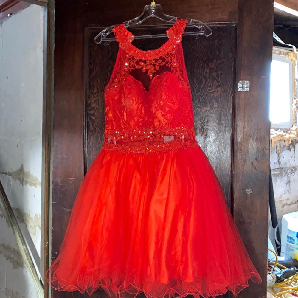 Short red dress